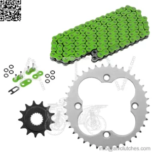 Green O-Ring Drive Chain & Sprockets Kit for Honda TRX450R TRX450ER 2006-2014 (For: Honda)