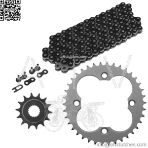Black Drive Chain And Sprockets Kit for Honda TRX450R Sportrax 450 2X4 2004 05 (For: Honda)