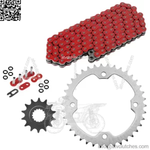 Red O-Ring Drive Chain & Sprockets for Yamaha Raptor 700 YFM700R 2006-2016 (For: Yamaha Raptor 700)