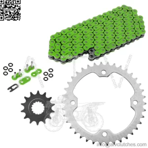 Green O-Ring Drive Chain & Sprockets Kit for Yamaha Raptor 700 YFM700R 2006-16 (For: Yamaha Raptor 700)