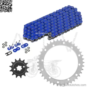 Blue O-Ring Drive Chain & Sprockets Kit for Yamaha Blaster 200 YFS200 1988-2006 (For: Yamaha YFS200)