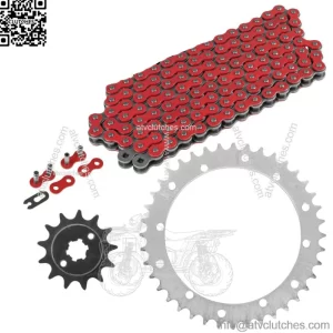 Red Drive Chain And Sprockets Kit for Yamaha Blaster 200 YFS200 1988-2006 (For: Yamaha YFS200)