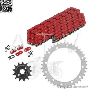 Red O-Ring Drive Chain & Sprockets Kit for Yamaha Blaster 200 YFS200 1988-2006 (For: Yamaha YFS200)