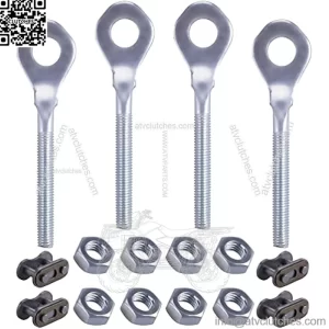 0.4" Chain Axle Adjuster, 2Pcs 13mm Aperture Dirt Bike Chain Accessories Compatible with TAOTAO 50cc 70cc 90cc 110cc 125cc 250cc ATV Quad Dirt Bike with 4pcs 420 Chain Connector Links.