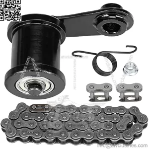 Chain Tensioner Roller Spring 420 Chain 42L Link with Master Link for 212cc 196cc 6.5Hp CT200U Trail CT200U-EX BT200X Hensim Baja Heat Warrior MB165 TrailMaster MB200 Mini Bike Parts Motorcycle