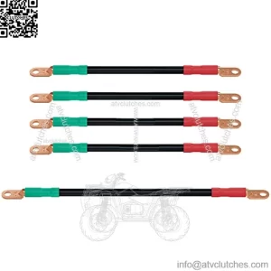 Golf Cart Battery Cables 4 Gauge for 36v & 48v EZGO TXT 1994-UP, AC/DC Wire Golf Cart Battery Pure Copper Wiring Kit with Heavy Duty Wire Lugs - Black & Green