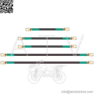 Golf Cart Battery Cable Kit for EZGO TXT 1994-up and Club Car Precedent 2008.5-up 48V (6x8V Batteries), 4 Gauge, Set of 5 PCS