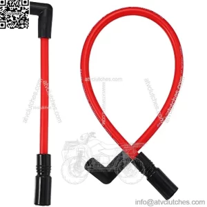2 Pcs 10.4mm 10mm Spark Plug Wire Kit for Harley Davidson Big Twin FXD Dyna 2000-2017 for Harley-Davidson Softail 1999-2017 Spark Plug Wires Motorcycle DYNA-409RD Red Silicone