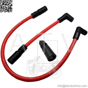 10.4mm 10mm Spark Plug Wire Compatible with Harley Davidson Big Twin 99-19 FXD Dyna Softail (Red)