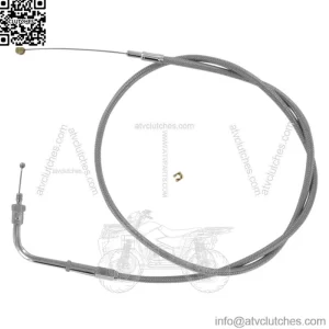 Barnett Stainless Steel Throttle Cable For Harley