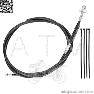 63 inch Rear Drum Brake Cable Line with Belts For 196cc 6.5 Hp Baja Heat Warrior Hensim Massimo MB165 MB200 Coleman Trail CT200U CT200U-EX BT200X Yerf-Dog Mini Bike Motorsports ATV Scooter Dirt Bike