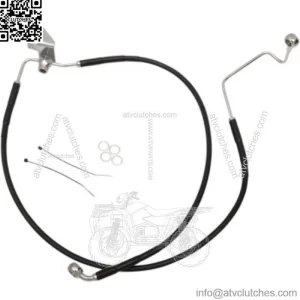 +2" 48 3/8" Extended Length Black Vinyl Rear Brake Line Kit Harley Softail 04-06 (For: Harley-Davidson)