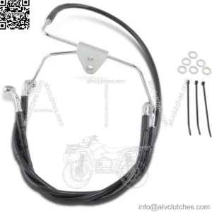 +4"  Extended Length Black Vinyl Upper Lower Brake Line Kit Harley Touring 96-07 (For: Harley-Davidson)