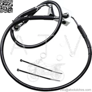 +4" Extended Length Black Vinyl Upper Lower Brake Line Harley Sportster 14+ ABS (For: Harley-Davidson)
