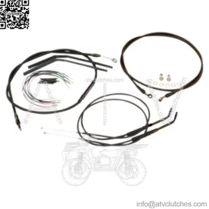 Burly 16" Black Vinyl Handlebar Cables Complete Kit ABS Softail Harley 11-14 (For: Harley-Davidson)