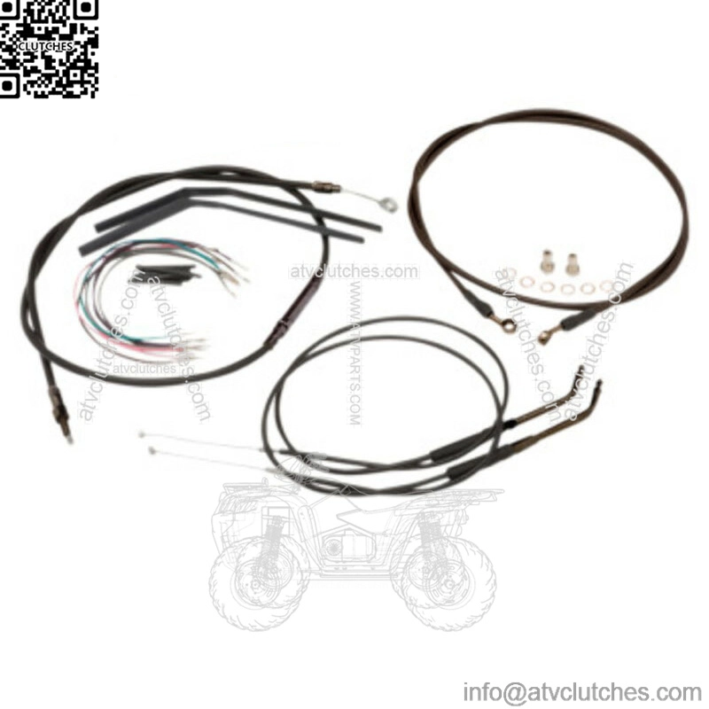 Burly 16" Black Vinyl Handlebar Cables Complete Kit ABS Softail Harley 11-14 (For: Harley-Davidson)
