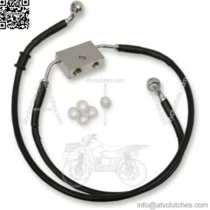 +6" Extended Length Black Vinyl Upper Lower Brake Line Harley Sportster 14+ ABS (For: Harley-Davidson)