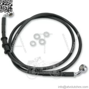 +6" 50 1/8"  Extended Length Black Vinyl Upper Brake Line Kit Harley Dyna 10-15 (For: Harley-Davidson)