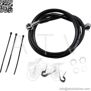 +2" 47 1/4" Extended Length Black Vinyl Upper Brake Line Harley Softail 99-07 (For: Harley-Davidson)