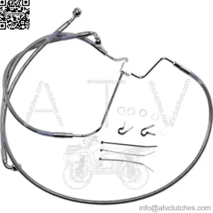 +10" Extended Braided Stainless Steel Upper Brake Line Harley Kit Touring 14-19 (For: Harley-Davidson)