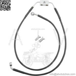 +4" Extended Length Black Vinyl Upper Lower Brake Line Kit Harley Dyna 12-17 ABS (For: Harley-Davidson)