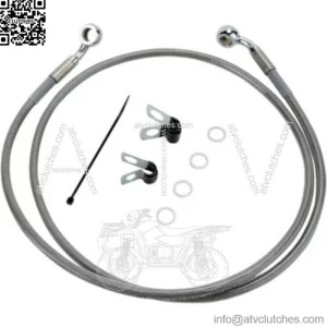 +6" 44 3/8 Extended Braided Stainless Upper Brake Line Harley Sportster XL 04-10 (For: Harley-Davidson)