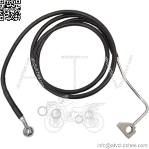 +4" 68 1/2" Extended Length Black Vinyl Upper Brake Line Harley Touring 14+ ABS (For: Harley-Davidson)
