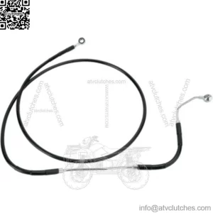 +2" 64 3/4 Extended Length Black Vinyl Upper Brake Line Harley Touring 09-13 ABS (For: Harley-Davidson)
