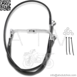 +10" Extended Length Black Vinyl Upper Lower Brake Line Kit Harley Touring 94-07 (For: Harley-Davidson)
