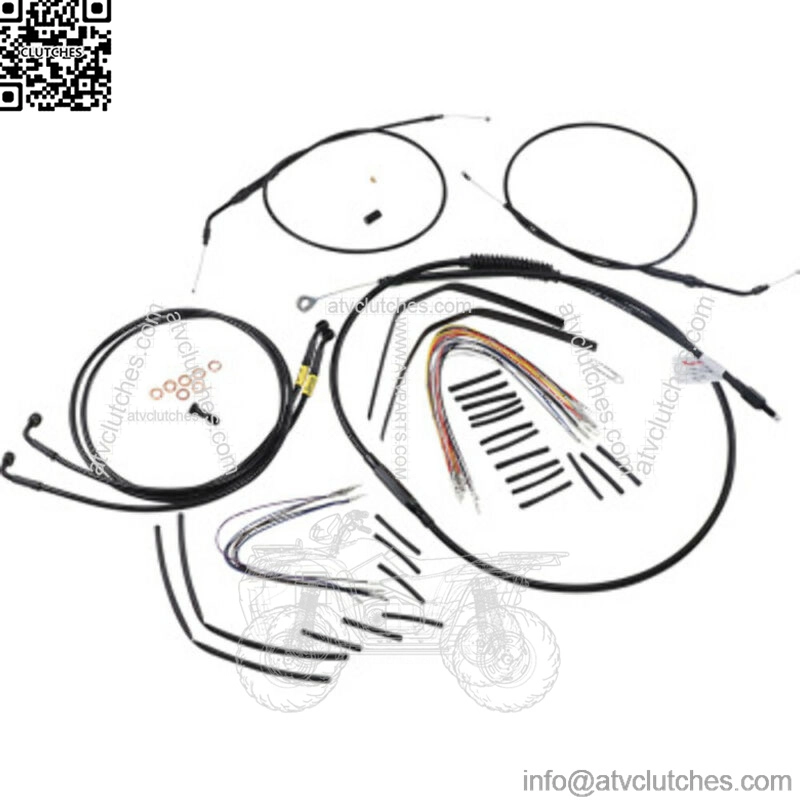 Burly 14" Black Vinyl Handlebar Control Cables Complete Kit Dyna Harley 08-11 (For: Harley-Davidson)