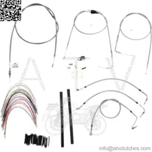 Burly 14" Stainless Handlebar Wiring Installation Cables Touring Harley 02-06 (For: Harley-Davidson)