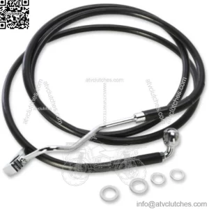 +6" 70 1/2" Extended Black Vinyl Upper Brake Line Harley Touring FLTRX 15+ ABS (For: Harley-Davidson)