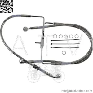 +2" 31" Extended Braided Stainless Upper Brake Line Kit Harley Sportster XL 16+ (For: Harley-Davidson)