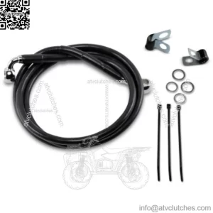 +6" 51 1/4" Extended Length Black Vinyl Upper Brake Line Harley Softail 99-07 (For: Harley-Davidson)