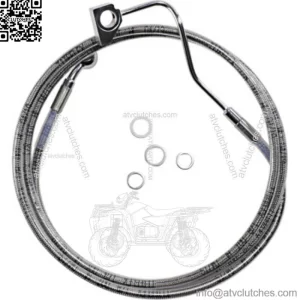 70 1/2" +6"  Extended Stainless Steel Upper Brake Line Harley Touring 14+ ABS (For: Harley-Davidson)