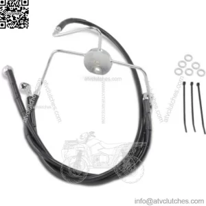 +2" Extended Length Black Vinyl Upper Lower Brake Line Kit Harley Touring 94-07 (For: Harley-Davidson)