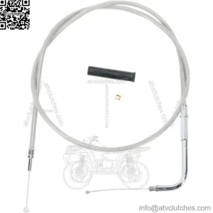 Braided Stainless Throttle Cable 47 1/2" 90 Degree 5" Harley 96-17 Big Twin Cam (For: Harley-Davidson)