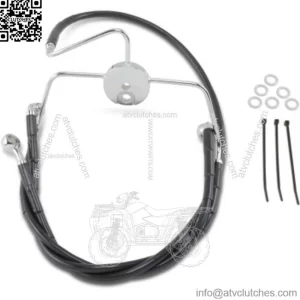 +4" Extended Length Black Vinyl Upper Lower Brake Line Kit Harley Touring 94-07 (For: Harley-Davidson)