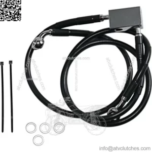 +3" 36 1/2" Extended Length Black Vinyl Rear Brake Line Kit Harley Softail 00-03 (For: Harley-Davidson)
