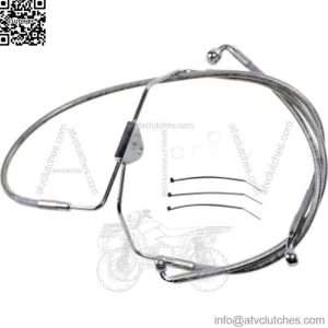 +2" Extended Braided Stainless Steel Upper Brake Line Kit Harley Touring 08-13 (For: Harley-Davidson)