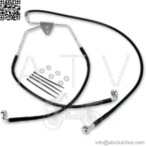 +10"  Extended Length Black Vinyl Upper Lower Brake Line Harley Touring 08-13 (For: Harley-Davidson)
