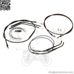Burly 16" Black Vinyl Handlebar Control Cables Complete Kit Dyna Harley 07-11 (For: Harley-Davidson)