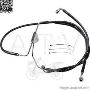 +2 Extended Stock Length Black Vinyl Upper Lower Brake Line Harley Touring 08-13 (For: Harley-Davidson)
