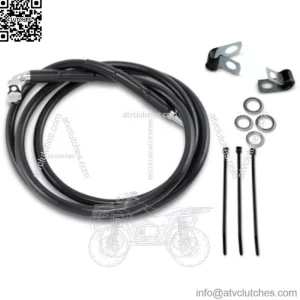 +6" 52 7/8"  Extended Black Vinyl Upper Brake Line Kit Harley Dyna Softail 84-05 (For: Harley-Davidson)