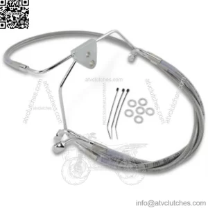 +4 Extended Over Stock Stainless Steel Upper Brake Line Kit Harley Touring 99-07 (For: Harley-Davidson)