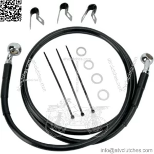 +8" 52 1/4" Extended Length Black Vinyl Upper Brake Line Harley Softail 00-07 (For: Harley-Davidson)
