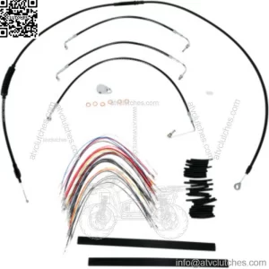 Burly Black Vinyl Cable Brake Kit 13" Ape Hanger Handlebars Harley Touring 08-13 (For: Harley-Davidson)