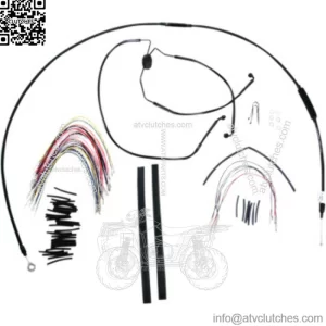Burly Black Vinyl Cable Brake Kit 15" Ape Hanger Handlebars Harley Touring 08-13 (For: Harley-Davidson)