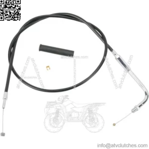 Black Vinyl Throttle Cable 34 1/2" 90 Degree 5" Travel Harley 88-95 Big Twin XL (For: Harley-Davidson)
