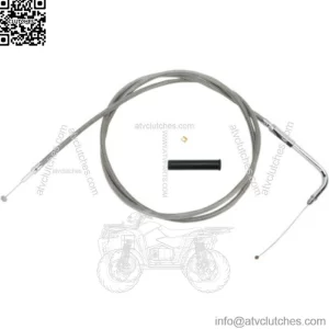 Braided Stainless Throttle Cable 58" 90 Degree 5" Harley 96-17 Big Twin Cam XL (For: Harley-Davidson)